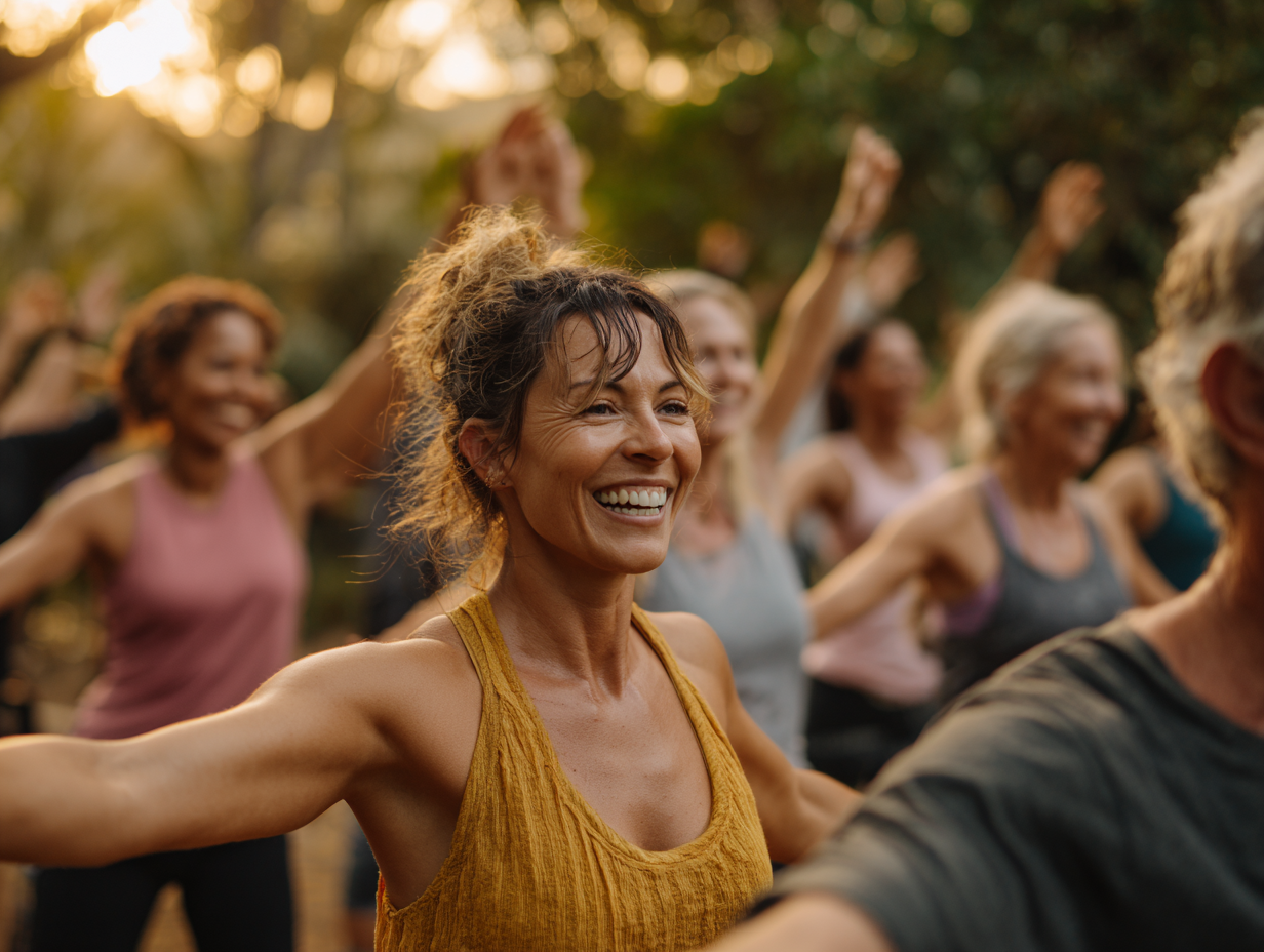 Активні люди різного віку займаються фітнесом