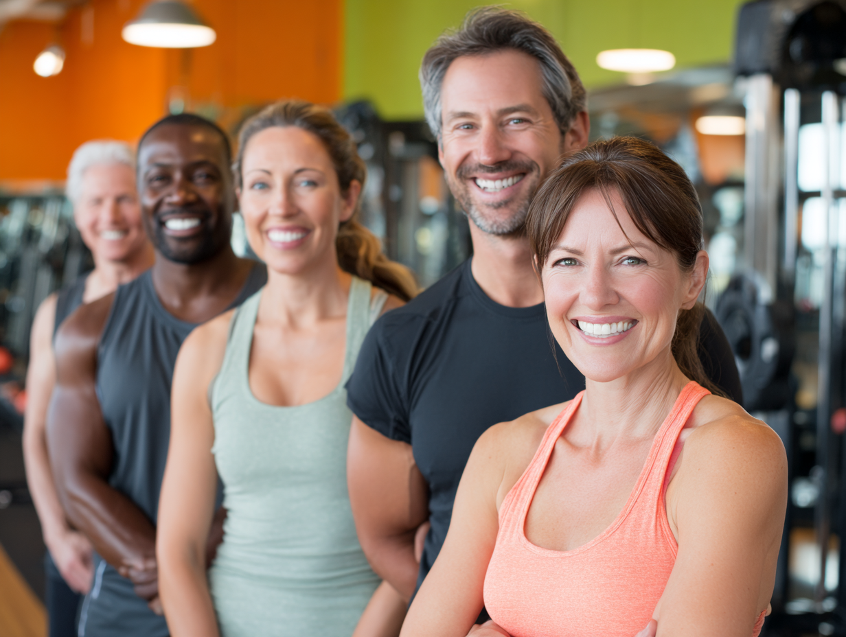 Група людей різного віку займається функціональним тренуванням